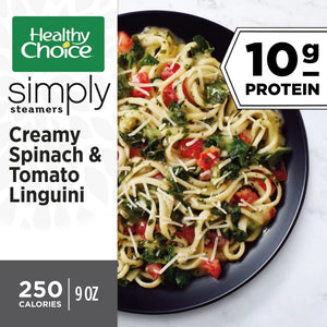 Healthy Choice Frozen Simply Steamers Creamy Spinach & Tomato Linguini, 9 oz