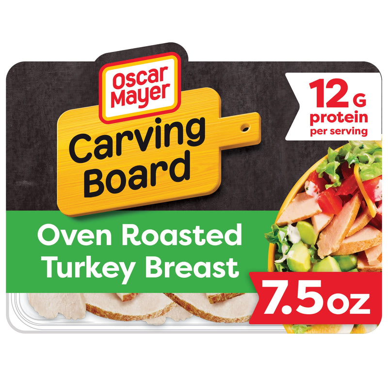 Oscar Mayer Carving Board Sliced Deli Meat, for Sandwiches and Easy Lunches, Oven Roasted Turkey, 12g Protein, 7.5 oz — package