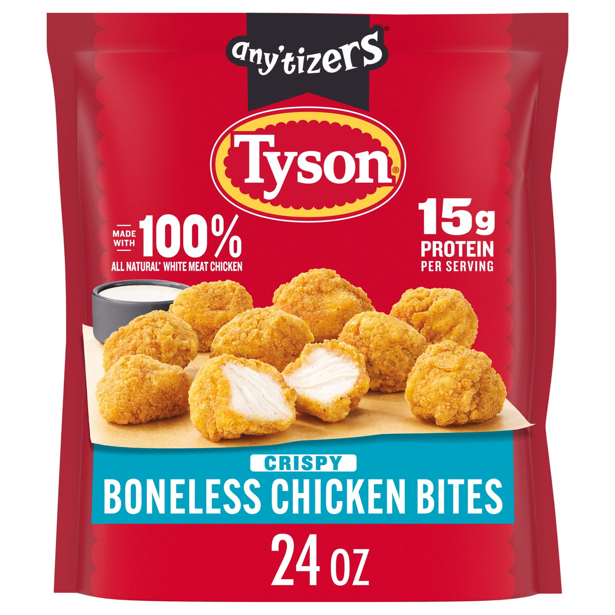 Tyson Foods Frozen Any’tizers Crispy Boneless Chicken Nugget Bites, 24 oz