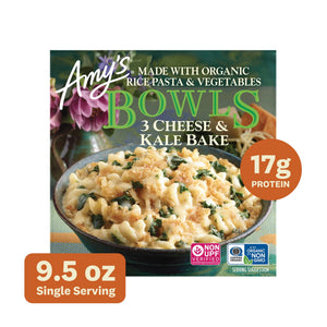 Amy's Kitchen Frozen Three Cheese Kale Bake Bowl, 8.5 oz