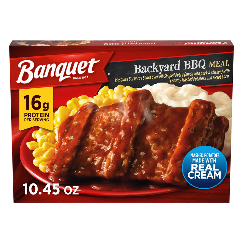 Banquet Backyard BBQ, 16g Protein, Frozen Meal, 10.45 oz. — package