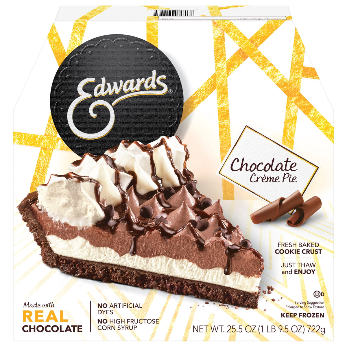 Edwards Frozen Chocolate Crème Dessert Pie, 25.5 oz