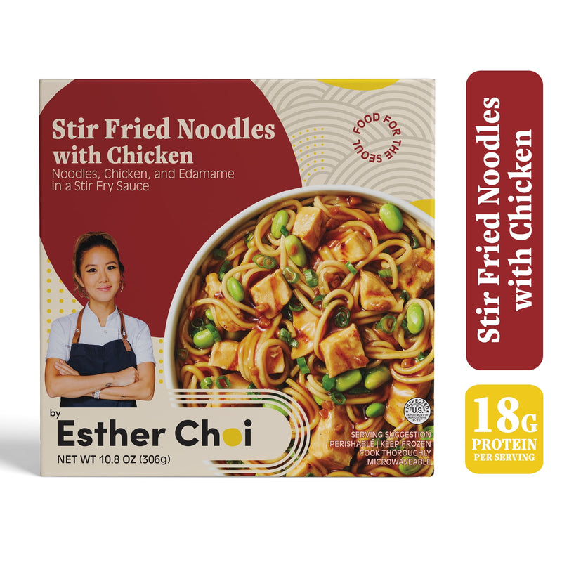 Esther Choi Stir Fried Noodles with Chicken, 10.8 oz (Frozen) — package