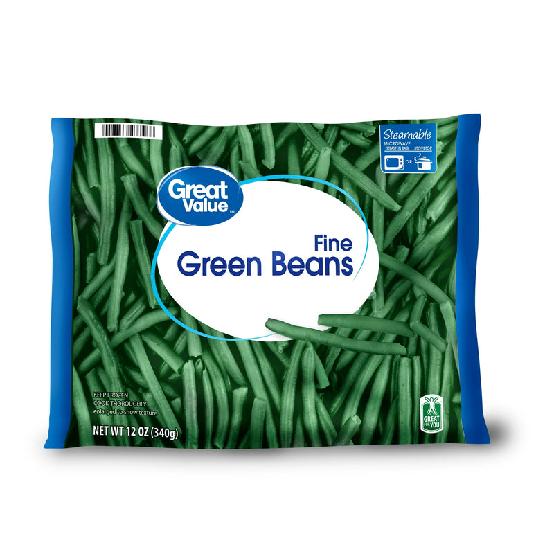 Great Value Steamable Fine Green Beans, 12 oz (Frozen) — package