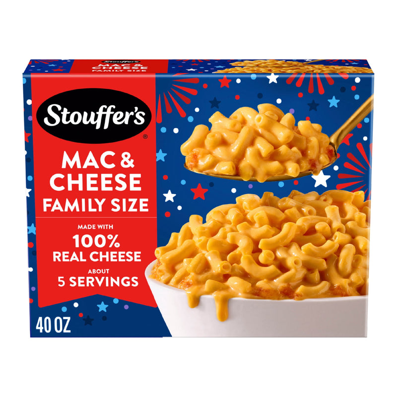 Stouffer's Mac & Cheese, Family Size Mac and Cheese, Frozen Dinner, Protein Frozen Meals, Summer Meals 40 oz (Frozen) — package