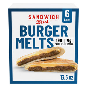 Sandwich Bros. of Wisconsin Frozen Burger Melts Pita Sandwiches, 13.5 oz, 6 ct