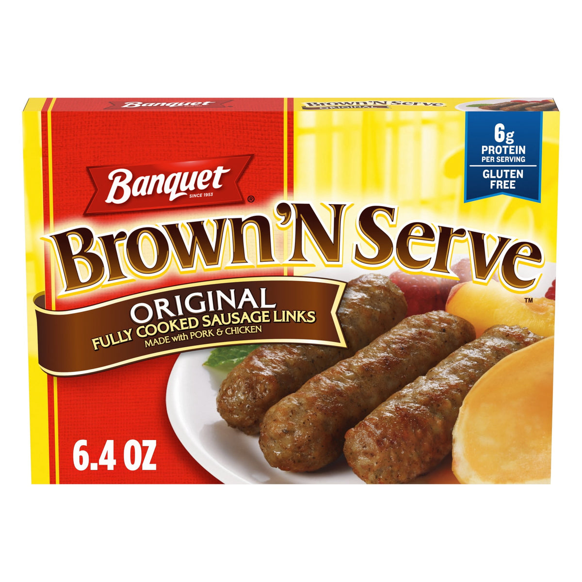 Banquet Frozen Brown 'N Serve Sausage Links Original, 6.4 oz