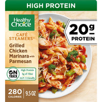 Healthy Choice Cafe Steamers Grilled Chicken Marinara With Parmesan, High Protein Frozen Meal, 9.5 oz. Bowl — package