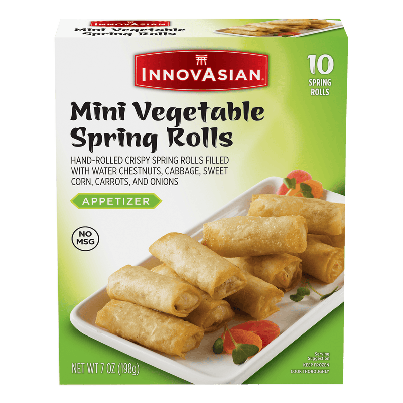 InnovAsian Mini Vegetable Spring Rolls, 7 oz (Frozen) — package