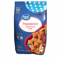 Great Value Pepperoni Pizza Snack Rolls, 25 oz, 50 Count (Frozen) — package