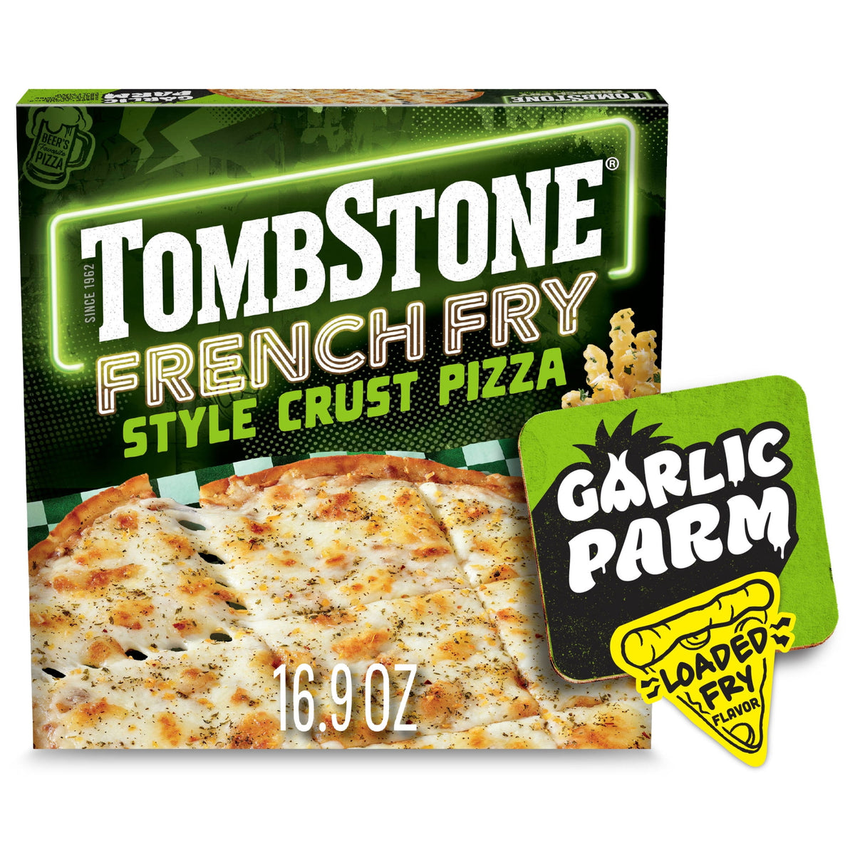 Tombstone Frozen Pizza French Fry Style Crust Garlic Parmesan, 16.896 oz