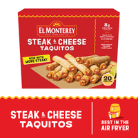 El Monterey Steak & Cheese Flour Taquitos, 20 Count, 20 oz (Frozen) — package