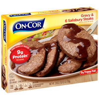 On-Cor Gravy & 6 Salisbury Steaks Entree, Regular 28 Ounce Package Meal, (Frozen) — package