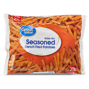 Great Value Frozen Seasoned French Fried Potatoes, 32 oz