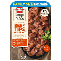 HORMEL SQUARE TABLE Beef Tips and Gravy Family Size Refrigerated Entree, 24 oz Plastic Tray — package
