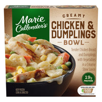 Marie Callender's Creamy Chicken and Dumplings, Frozen Meal, 12 oz. Bowl — package