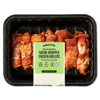 Marketside Bacon-Wrapped BBQ Seasoned Chicken Grillers, 14.4 oz, 1 Pack — package