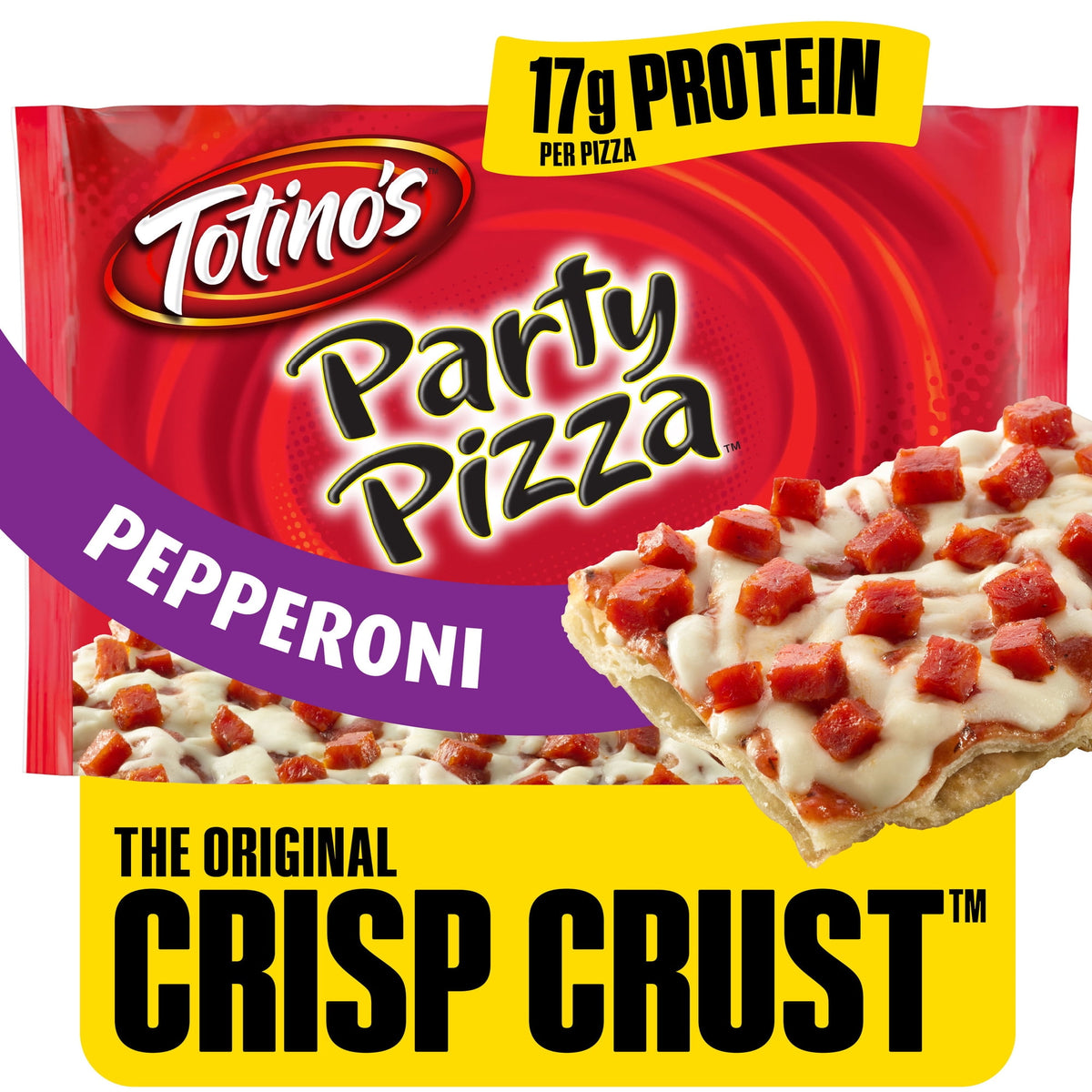 Totino's Frozen Party Pizza Pepperoni and Cheese, Thin Crust, 10.200 oz