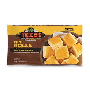 Texas Roadhouse Frozen Mini Rolls with Honey Cinnamon Glaze, 14.4 oz, 12 ct