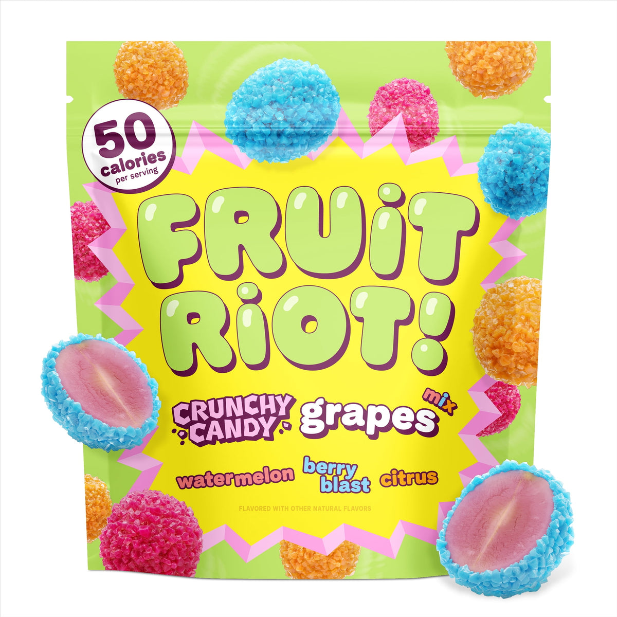 Fruit Riot Frozen Crunchy Candy Grapes Mix, 8 oz