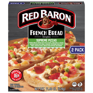 Red Baron Frozen French Bread Personal Pizza Supreme, 11.6 oz, 2 ct