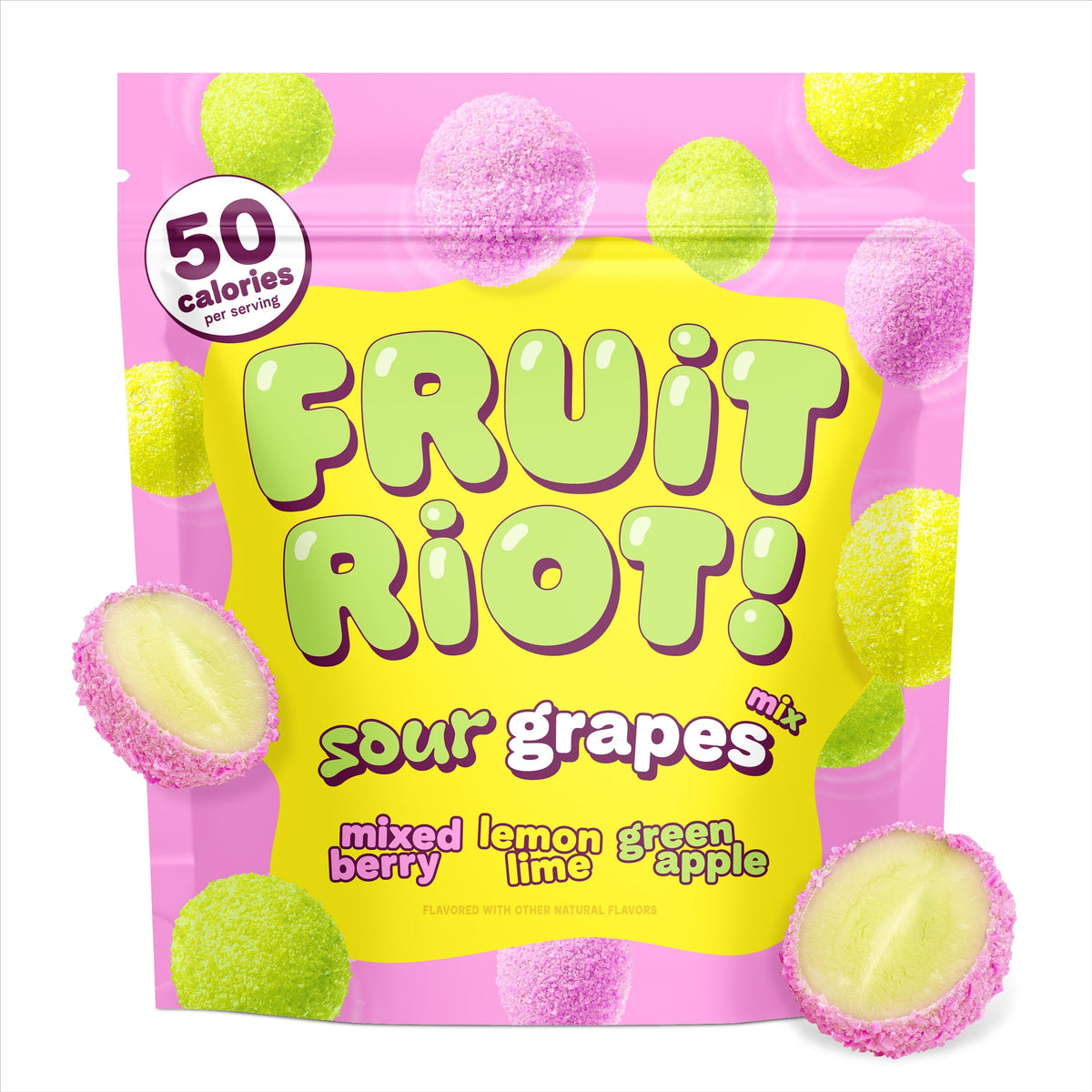 Fruit Riot Frozen Sour Candy Grapes Mix, 8 oz