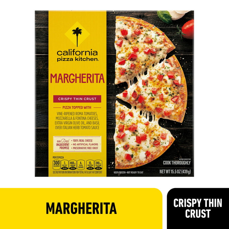 California Pizza Kitchen Frozen Pizza Thin Crust Margherita Pizza, 15.5 oz — package