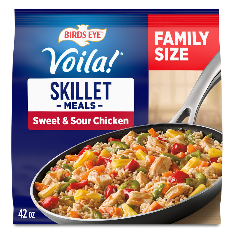 Birds Eye Voila! Sweet & Sour Chicken Skillet Meals, Frozen Meal, 42 oz. Family Size Bag — package