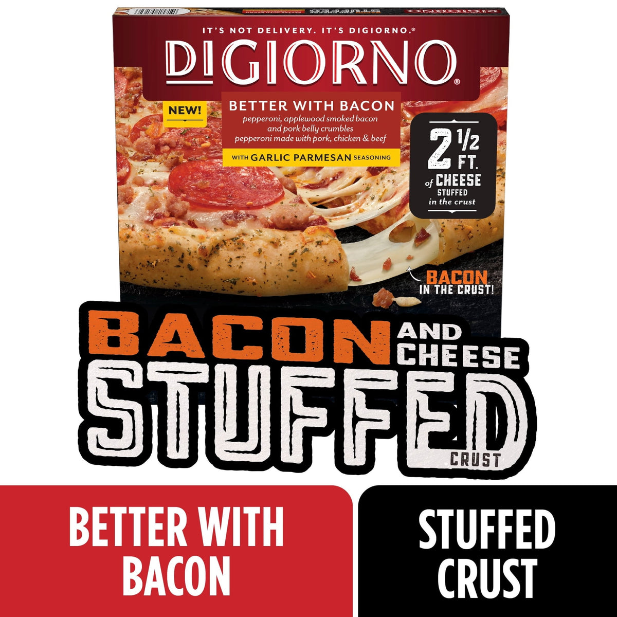 DiGiorno Frozen Stuffed Crust Pizza Pepperoni and Bacon, 22.8 oz