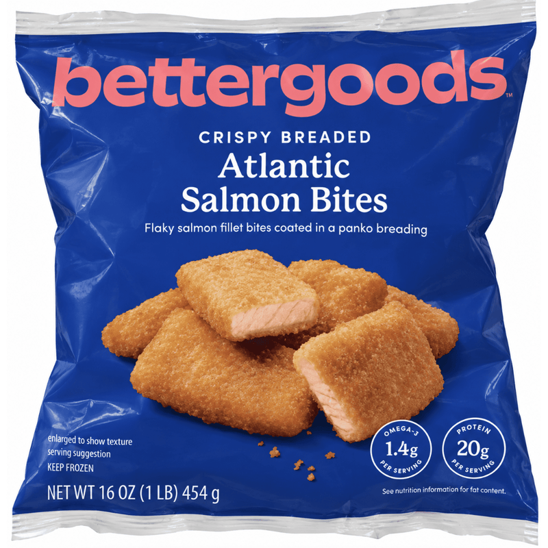bettergoods Crispy Breaded Atlantic Salmon Bites, 16 oz — package