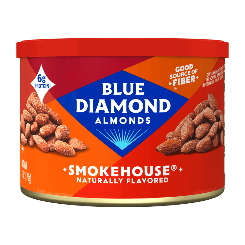 Blue Diamond Almonds, Classic Smokehouse Flavored Healthy Snack Nuts Perfect for Snacking and On-The-Go, 6 oz — package