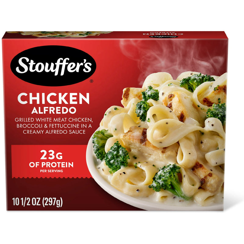 Stouffer’s Chicken Fettuccine Alfredo, Single Serve, Alfredo Pasta, Frozen Chicken Pasta 10.5 oz — package