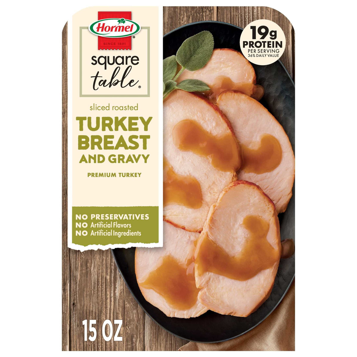 Hormel Refrigerated SQUARE TABLE Sliced Roast Turkey Breast & Gravy, 15 oz
