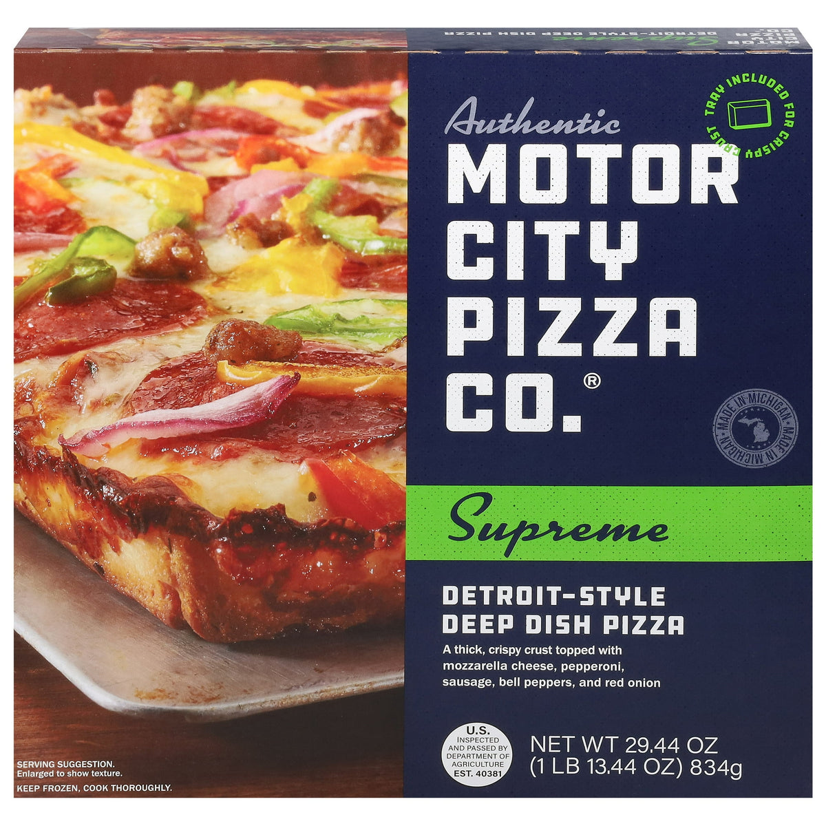 Motor City Pizza Frozen Detroit-Style Pizza Supreme, 29.44 oz