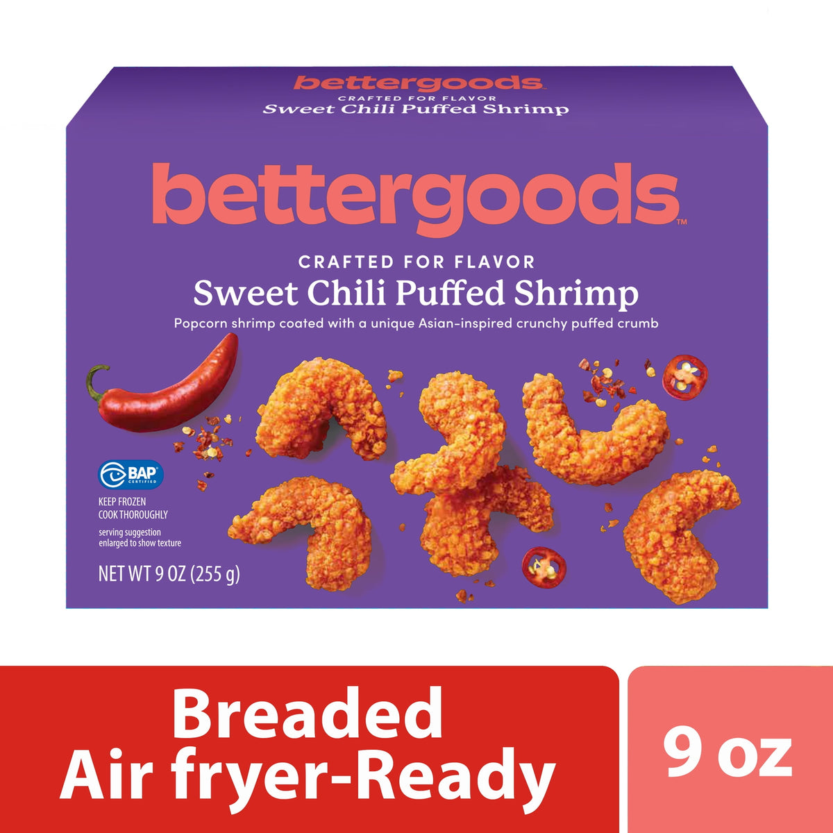 bettergoods Frozen Breaded Shrimp Sweet Chili, 9 oz