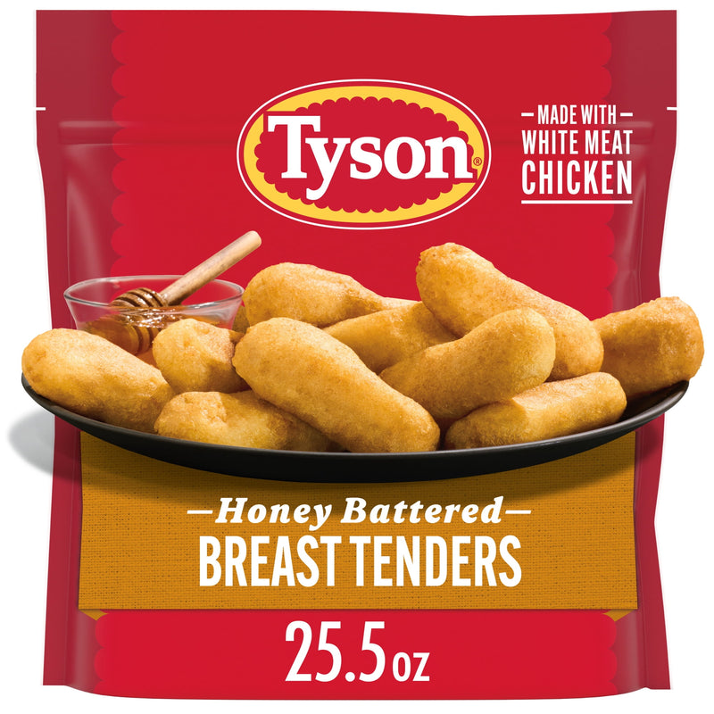 Tyson Honey Battered Breast Tenders, 25.5 oz (Frozen, Fully Cooked) — package