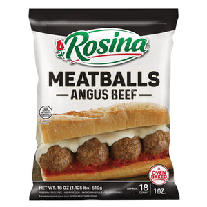 Rosina Frozen Angus Beef Meatballs, 18 oz