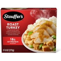 Stouffer’s Roast Turkey, Single Serve Frozen Meal, Frozen Turkey Dinner, 9.625 oz (frozen) — package