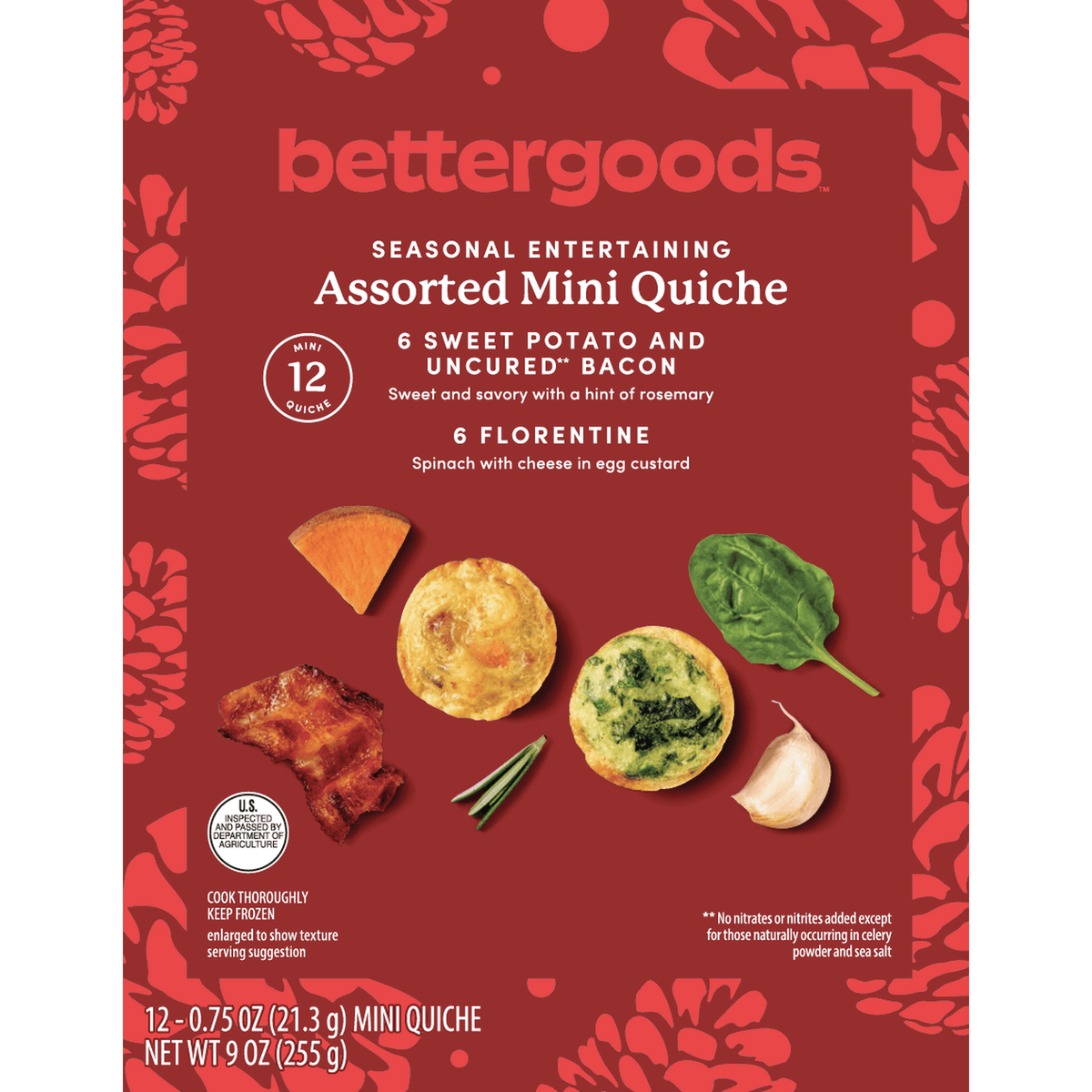 bettergoods Frozen Assorted Mini Quiche, 9 oz, 12 ct