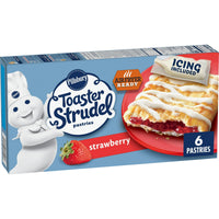 Pillsbury Frozen Toaster Strudel Pastries, Strawberry, 6 Ct, 11.7 oz — package