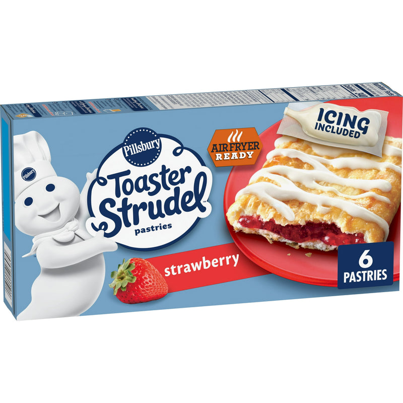 Pillsbury Frozen Toaster Strudel Pastries, Strawberry, 6 Ct, 11.7 oz — package