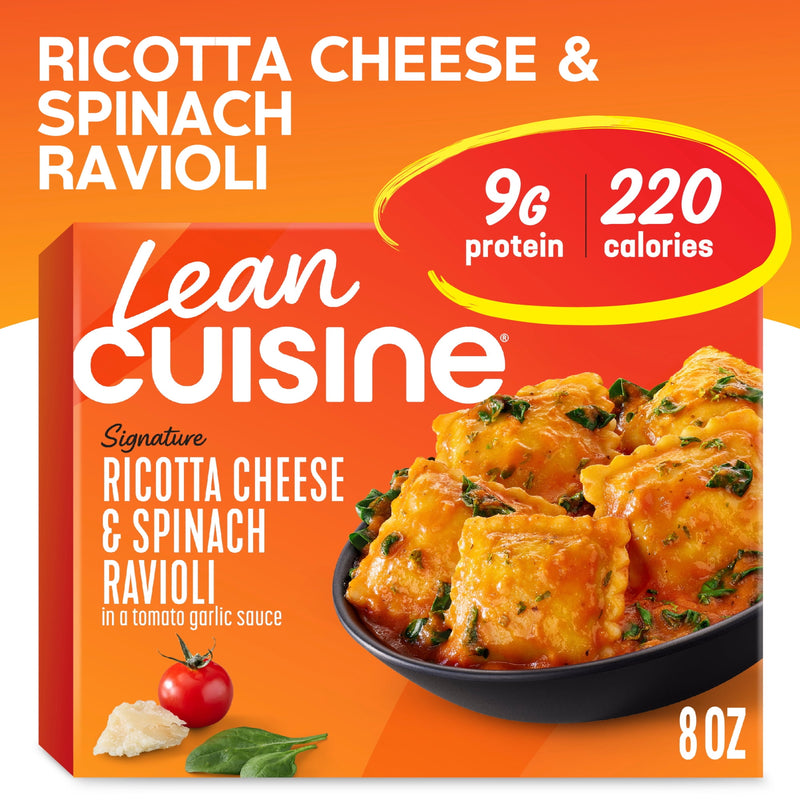 Lean Cuisine Ricotta Cheese and Spinach Ravioli, Frozen Meal, 8 oz — package