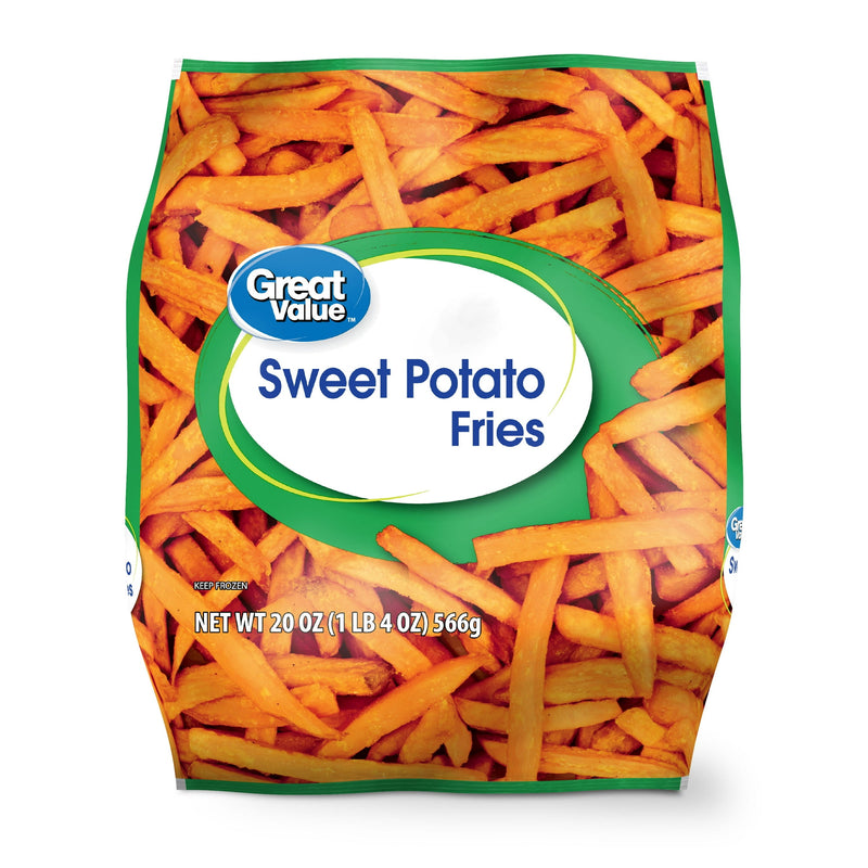 Great Value Sweet Potato Fries, 20 oz Bag (Frozen) — package