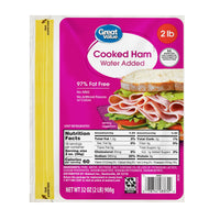 Great Value Sliced Cooked Ham, 32 oz — package