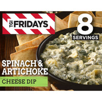 TGI Fridays Spinach & Artichoke Cheese Dip Frozen Snack, 1 Box, for Restaurant-Style Snacking and Hosting, 8 oz — package