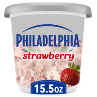 Philadelphia Flavored Cream Cheese Spread, 1 Tub, for Smooth, Spreadable Mornings, Strawberry, No Artificial Preservatives, Flavors or Dyes, 15.5 oz — package