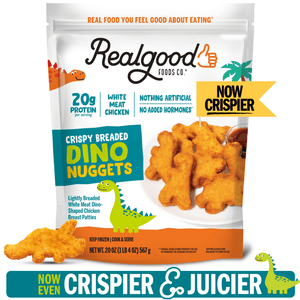 Real Good Foods Frozen Lightly Breaded Dino Chicken Nuggets, 20 oz