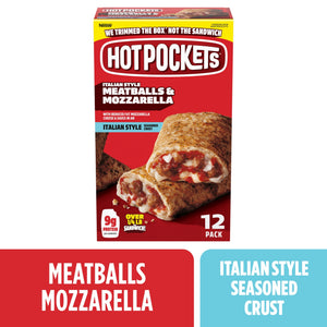 Hot Pockets Frozen Sandwiches Meatballs and Mozzarella Garlic Crust, 54 oz, 12 ct