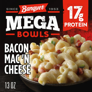 Banquet Frozen MEGA Bowls Bacon Mac 'N Cheese, 13 oz