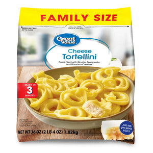 Great Value Frozen Family Size Cheese Tortellini, 36 oz